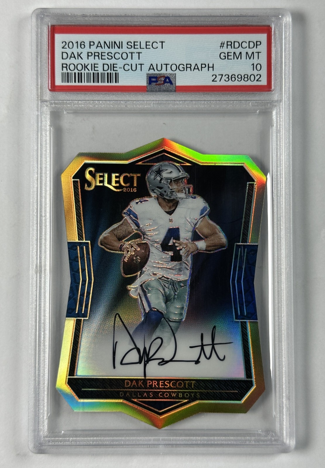 Dak Prescott Panini Select Rookie Die-Cut Autograph #RDCDP Base