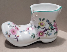 James Kent Old Foley Chinese Rose Porcelain Boot Planter Staffordshire England
