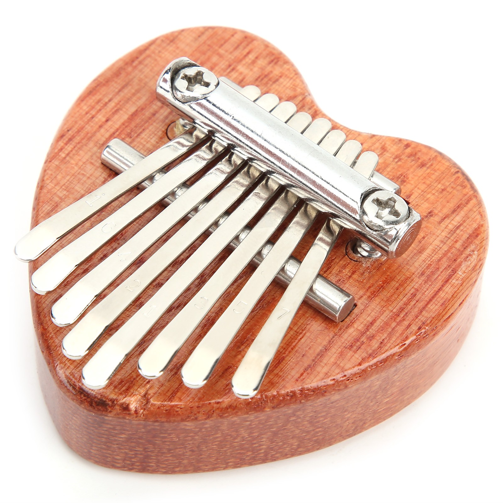 Pianoforte Pollice a Forma di Cuore Portatile Croccante 8Melodie Mogano Strumento Tastiera per Be