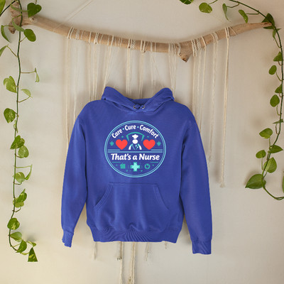 Care Cure Comfort Hoodie Happy Nurses Day Medical Healthcare Worker Geschenk
