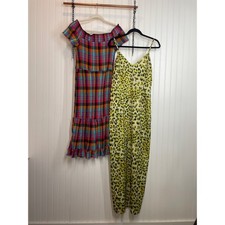 Prettylittlethings Leopard Chiffon Maxi Beach Dress Jun & Ivy Dress Bundle Sz 12