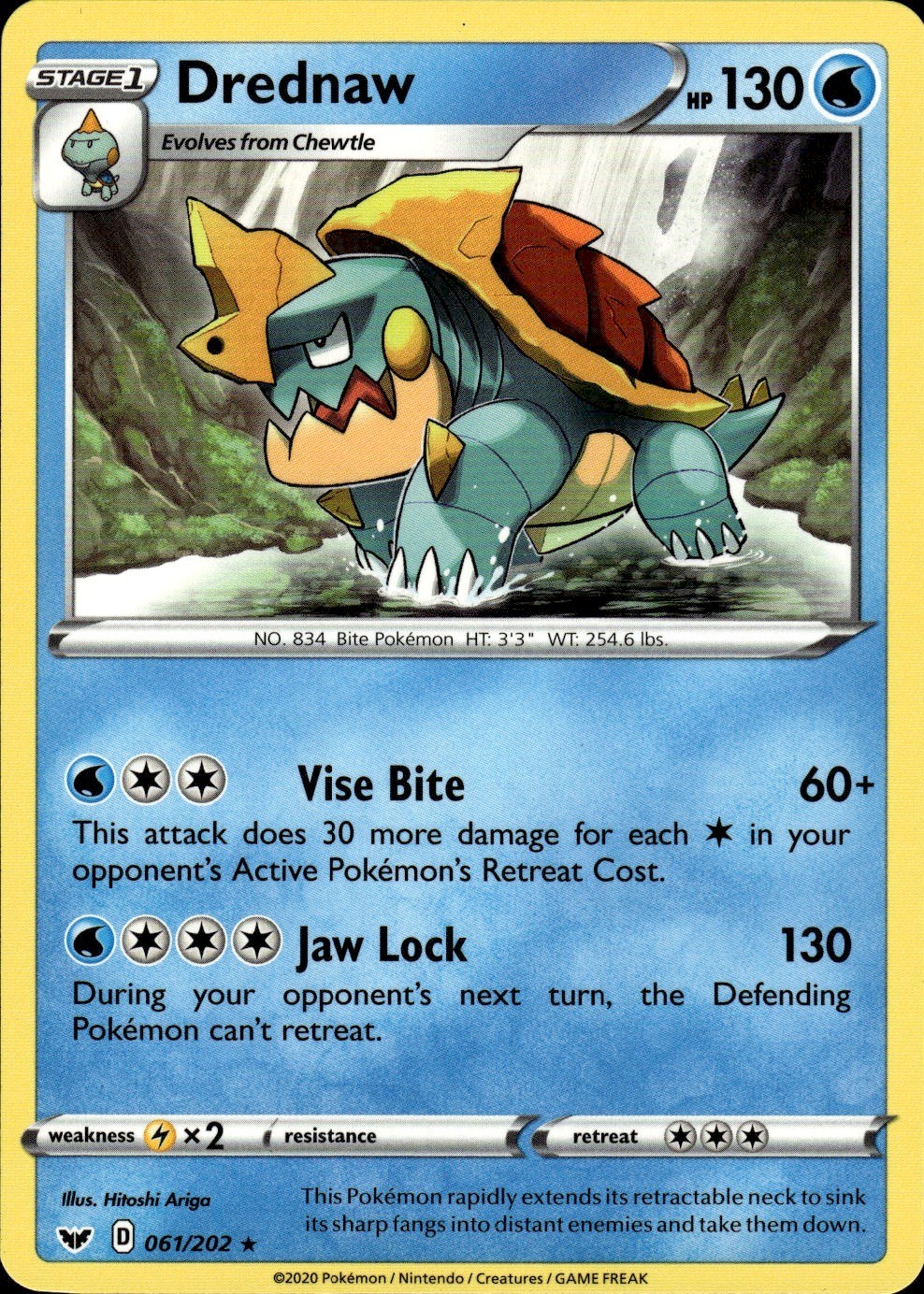 Drednaw Rare SWSH01: Sword & Shield Base Set 061/202 Water Normal Pokemon Card