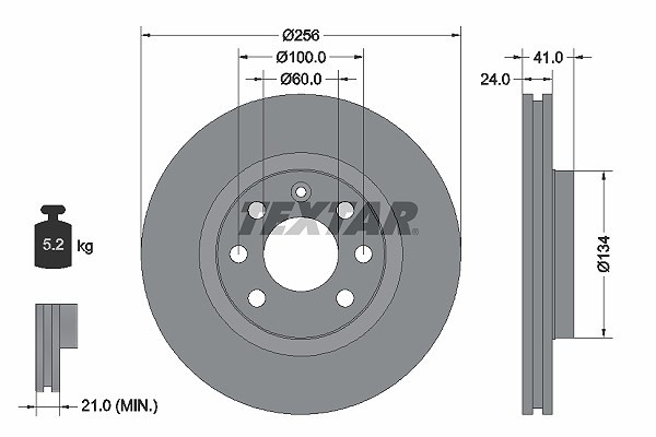 2X Textar Bremsscheibe Vorderachse U.A. FüR Chevrolet, Daewoo, Lotus, Opel-image