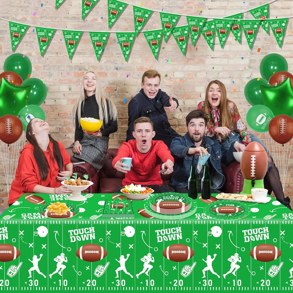 160 PIEZAS Vajilla Fiesta Fútbol Suministros de Cumpleaños para 40 Invitados con Tenedores Foto 4 de 4