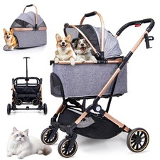 Dog Stroller for Dogs - 3 in 1 Pet Stroller with Detachable Storage Basket 4 ...