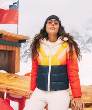 Marine Layer Archive Apres Sunset Puffer Jacket Size S M XL Navy Sun Womens Coat