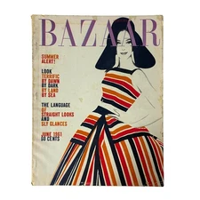 Harper's Bazaar Magazine June 1961 White Pique, White Crepe No Label GD Interior