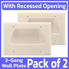2 Pack Recessed Pass-Through Wall Plate 3 Gan...