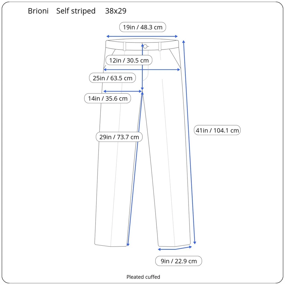 Vintage Brioni Double Breasted Suit 46r 38x29 Self Striped - Image 3 of 4