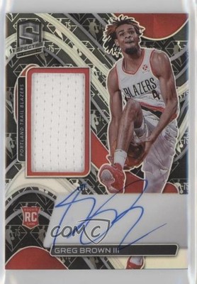 2021-22 Spectra 75th Anniversary Prizm 39/75 Greg Brown III Rookie Auto RC 00f8