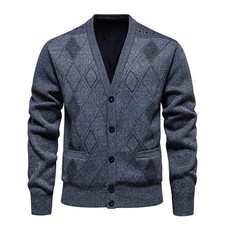 Sweater Fleece-lined Padded Cardigan Knitwear Men Thickened Cardigan Sweater/