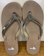 Sanuk Yoga Mat Flip-Flop Thong Sandal Flats Glitter Comfort Casual  