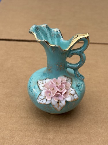 Vintage 1956 Lefton Hand-Painted Pitcher Vase