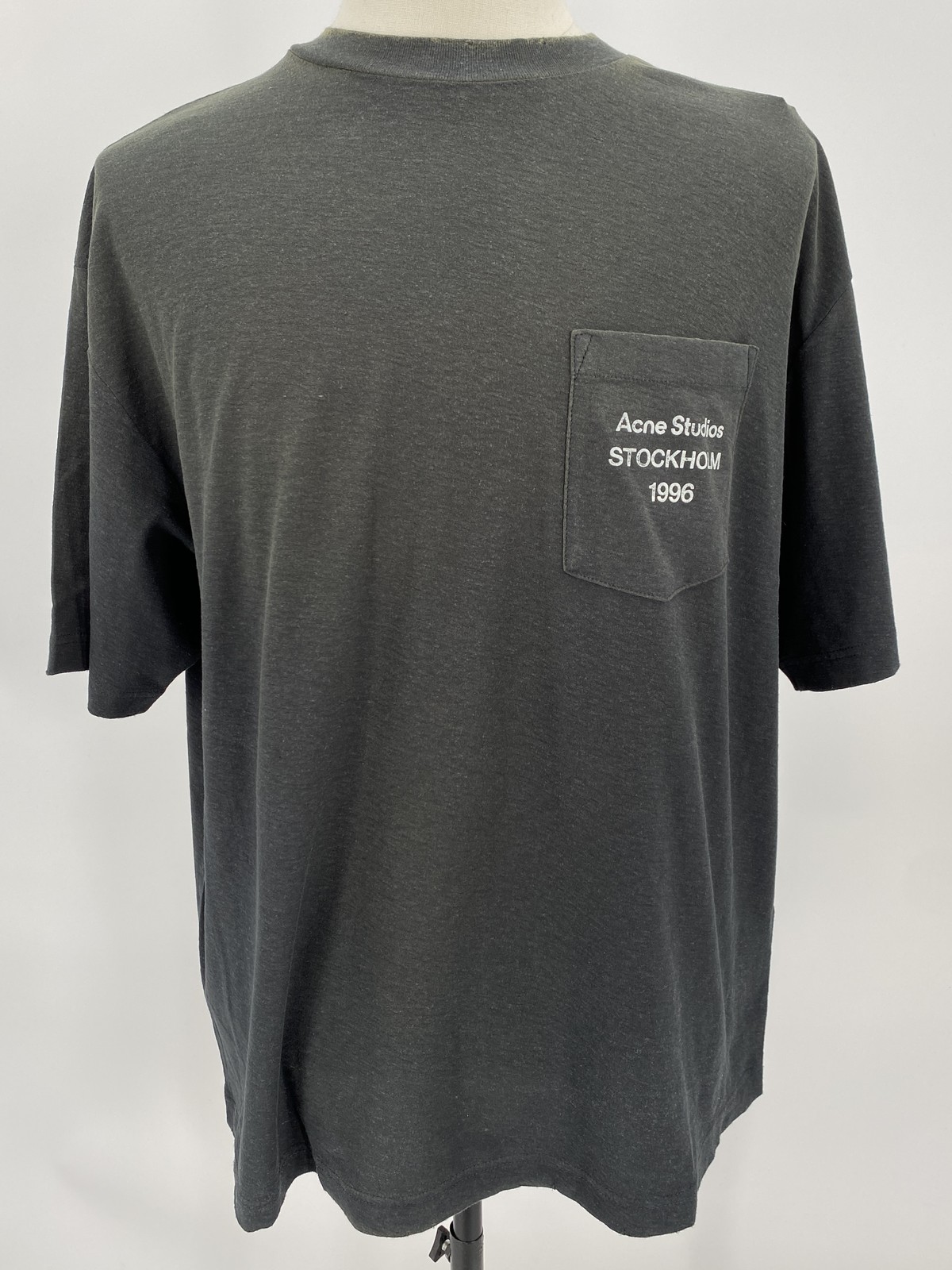 Acne Studio Unisex Short Sleeve T-Shirt Faded Black  XL(W) /L (M) 1996 Logo