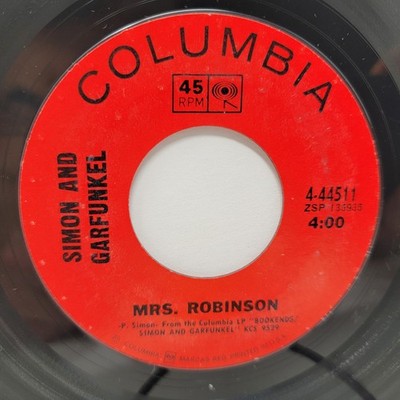 Simon and Garfunkel Mrs Robinson / Old Friends 7'' 45rpm vg+ Vinyl 60s Record 45