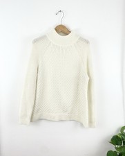 Talbots LP White Knit Wool Acrylic Blend Pullover Sweater Women s Large Petite