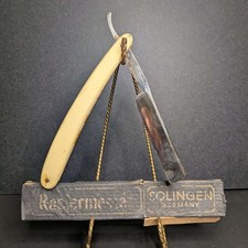 Antique German Straight Razor w/ Box Rasiermesser Solingen Germany Celluloid