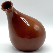 California Modernist Studio Pottery Bud Vase Root Beer Glaze c1950 MCM