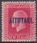 (F385-18) 1917 AITUTAKI O/P on 6d red KGV NZ stamp M/H (R)