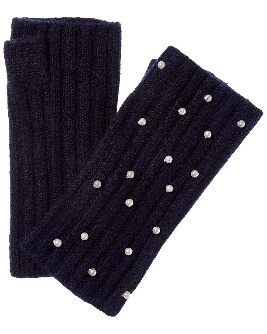 Sofiacashmere 2X2 Rib Fingerless Cashmere Glove Women's Navy
