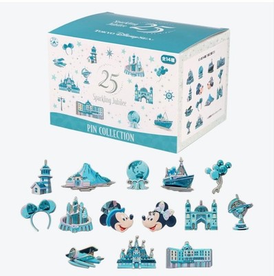 Tokyo Disney Sea 25th Anniversary Mickey Pin Badge Set Sparkling