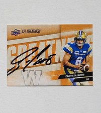 2024 Upper Deck CFL #82 CFL Greatness Zach Collaros Autograph