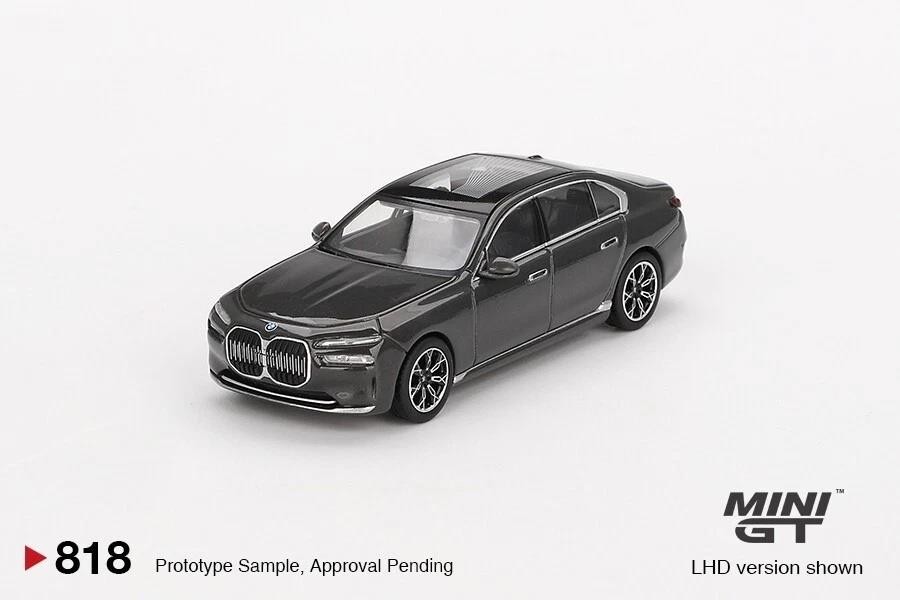 BMW i7 XDrive60 Dravit Grey RHD 1:64 Scale Mini GT 00818R