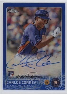 2015 Chrome Rookie 2016 Topps Update Blue Refractor Carlos Correa Auto RC q3o