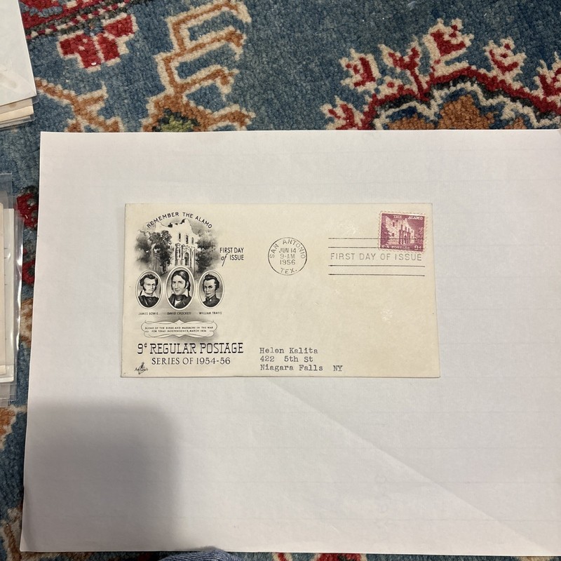 FDC 1956 SC #1043 Artcraft Cachet - San Antonio TX - Single 