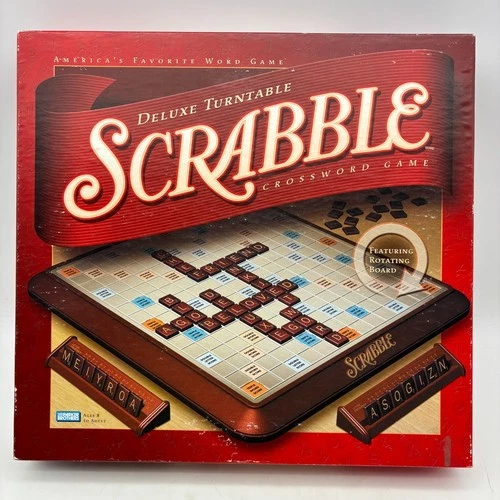 VINTAGE Scrabble Deluxe Edition COMPLETE Parker Brothers 2001 Rotating Board