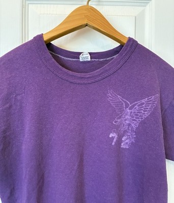Vintage 60s Russell Southern Company Shirt Women's Large Purple Cotton Made USA