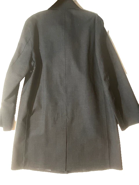 JACK SPADE Mens Macintosh Grey Cotton Rubber Coated Rain Coat Trench sz 40 Mac - Image 2 of 4