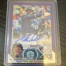 2023 Topps Chrome Marcus Wilson Mariners Rookie Auto Purple Speckle 8/299