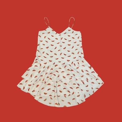 Cooper & Ella Small Watermelon print tired ruffle mini dress spaghetti strap