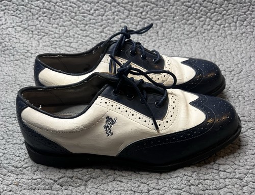 Vintage Ashworth Footwear Golf Shoe Men’s Size 7.5 White & Blue 