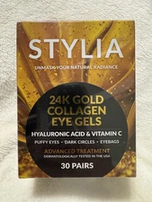 NEW Stylia 24K Gold Collagen Under Eye Patches 30 Pairs Free shipping
