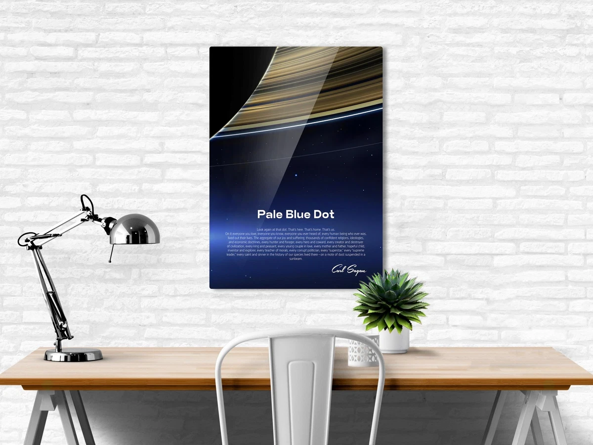 Hellblaue Punkte Metalldruck — NASA Cassini 2013 Wissenschaft Poster, Weltraum Vektor Kunst
