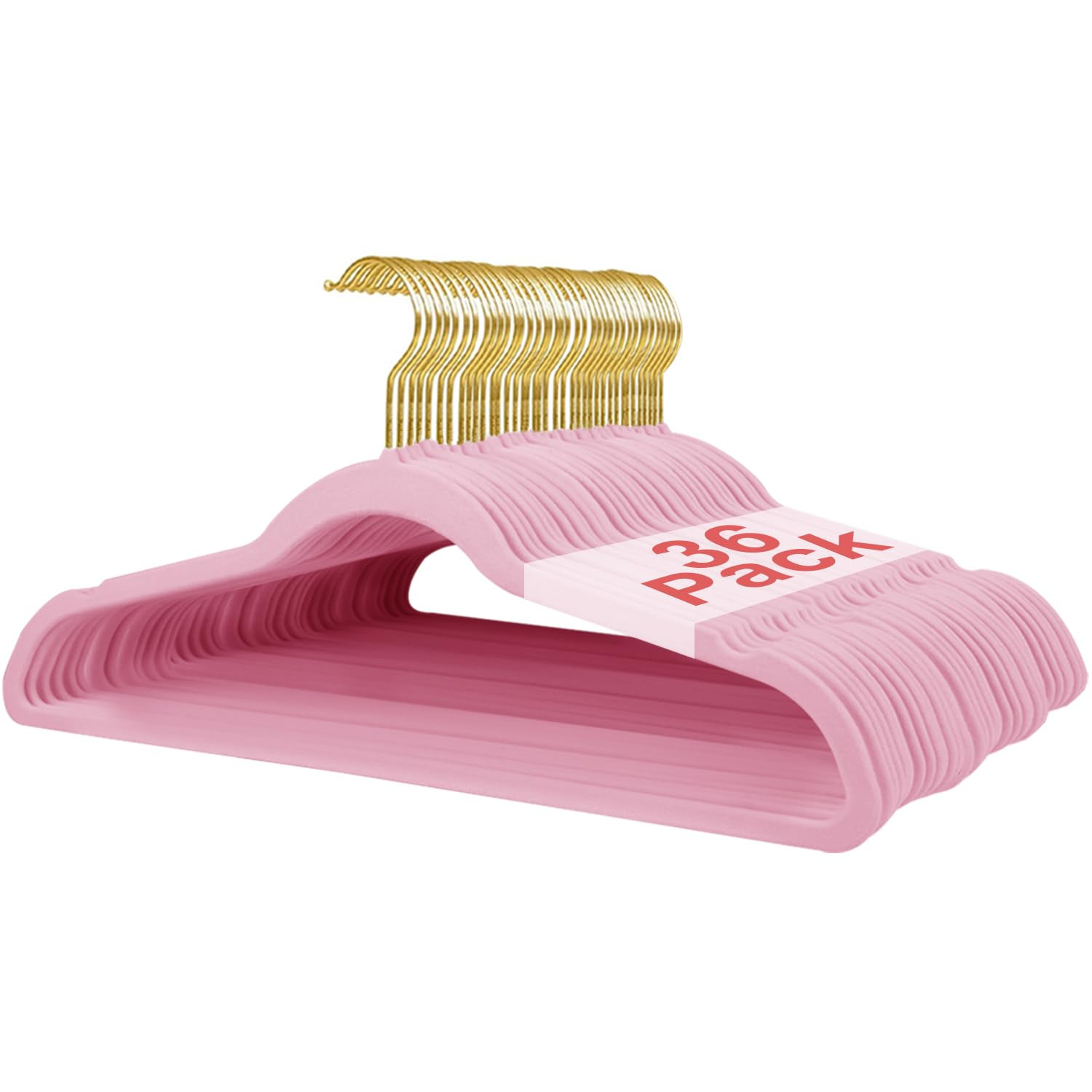 36-Pack Velvet Non-Slip Clothes Hangers 17.3 Inch Sturdy Skirt & Pants Hangers