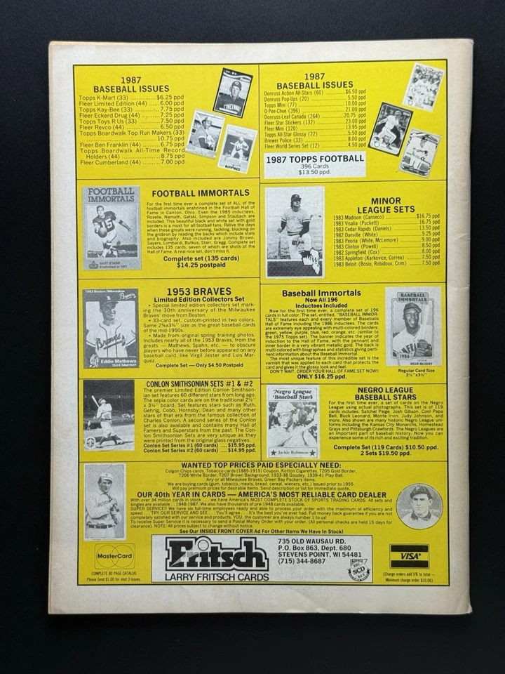 Revista de tarjetas de béisbol Eric Davis octubre 1987 con tarjetas sin cortar Bo Jackson. ¡Raro! Foto 3 de 4