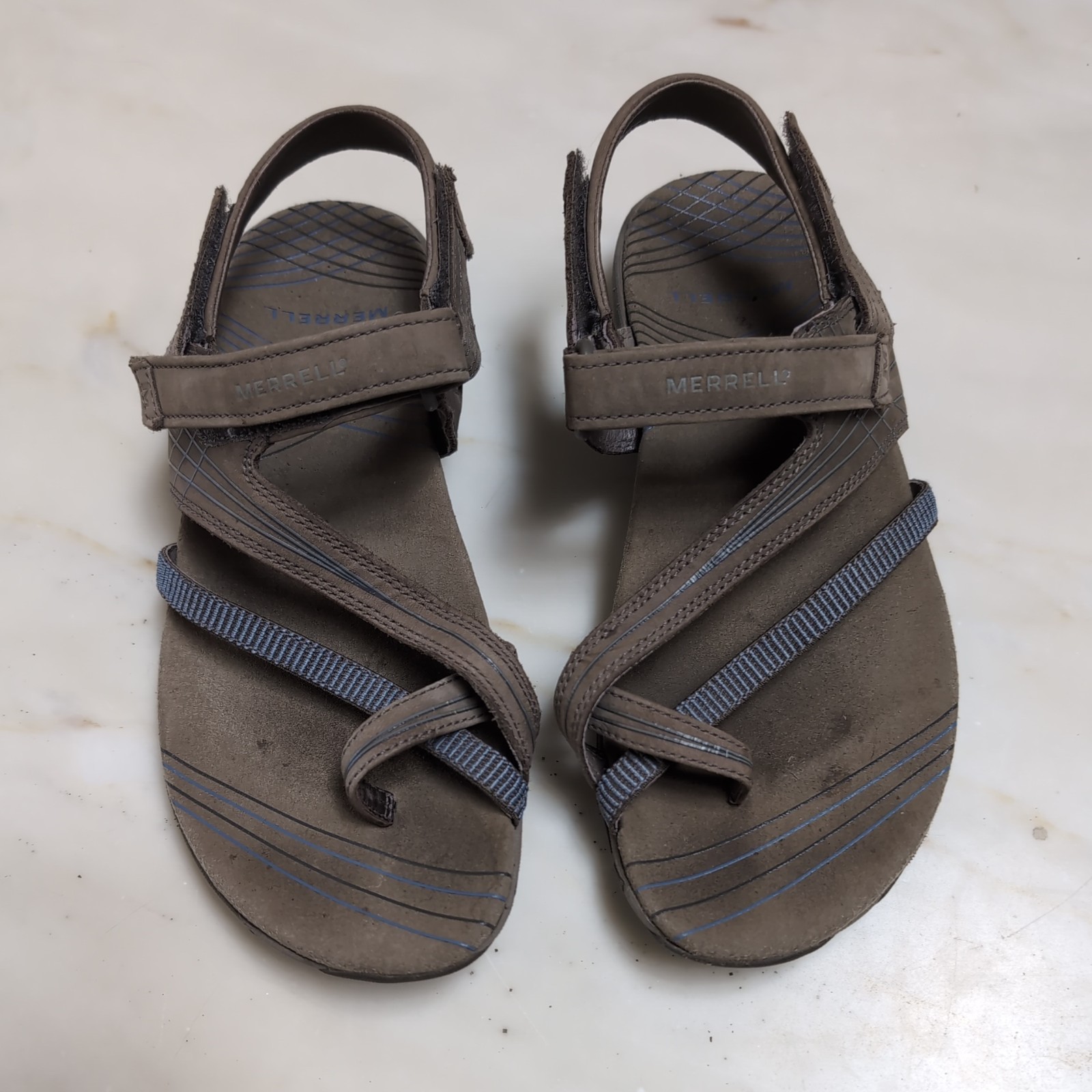 Merrell sandali donna Freesia Bungee J36670 marroni con cinturino punta ad anello taglia 6