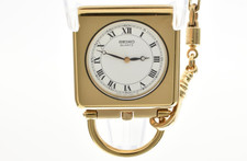   NEAR MINT  SEIKO 1400-1130 Pocket Watch Vintage 1982 Quartz Square Gold Japan
