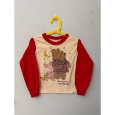 Vintage Kids Pooh  the Gang Pajama Shirt Sz M 6/7 Disney Winnie the Pooh Piglet