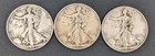 Lot of (3) 1945-P Walking Liberty Silver Half Dollars - 90% Silver - WW2 Era