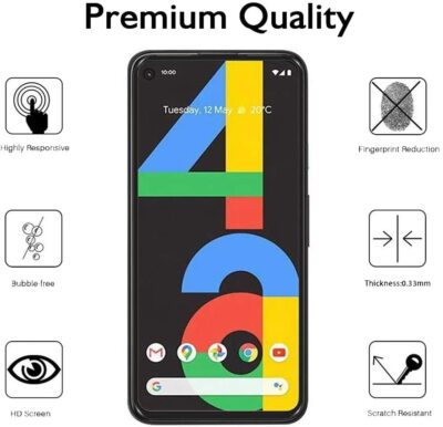 2 Protections Écran En Verre Trempé Pour Google Pixel 4A 4G - Durée 9H, Anti-rayures, Anti-casse
