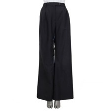 66236 auth PRADA charcoal grey 20219 SUMMER KID MOHAIR WIDE LEG Pants 44 L