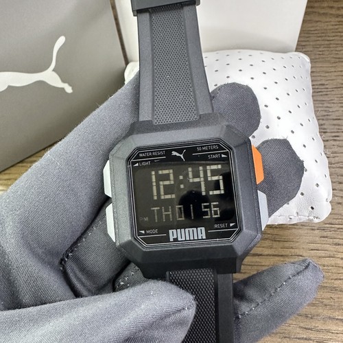 NUOVO✅ Orologio PUMA Remix Cronografo Digitale Dual Time Silicone Nero P5056 $95 - Foto 10 di 12