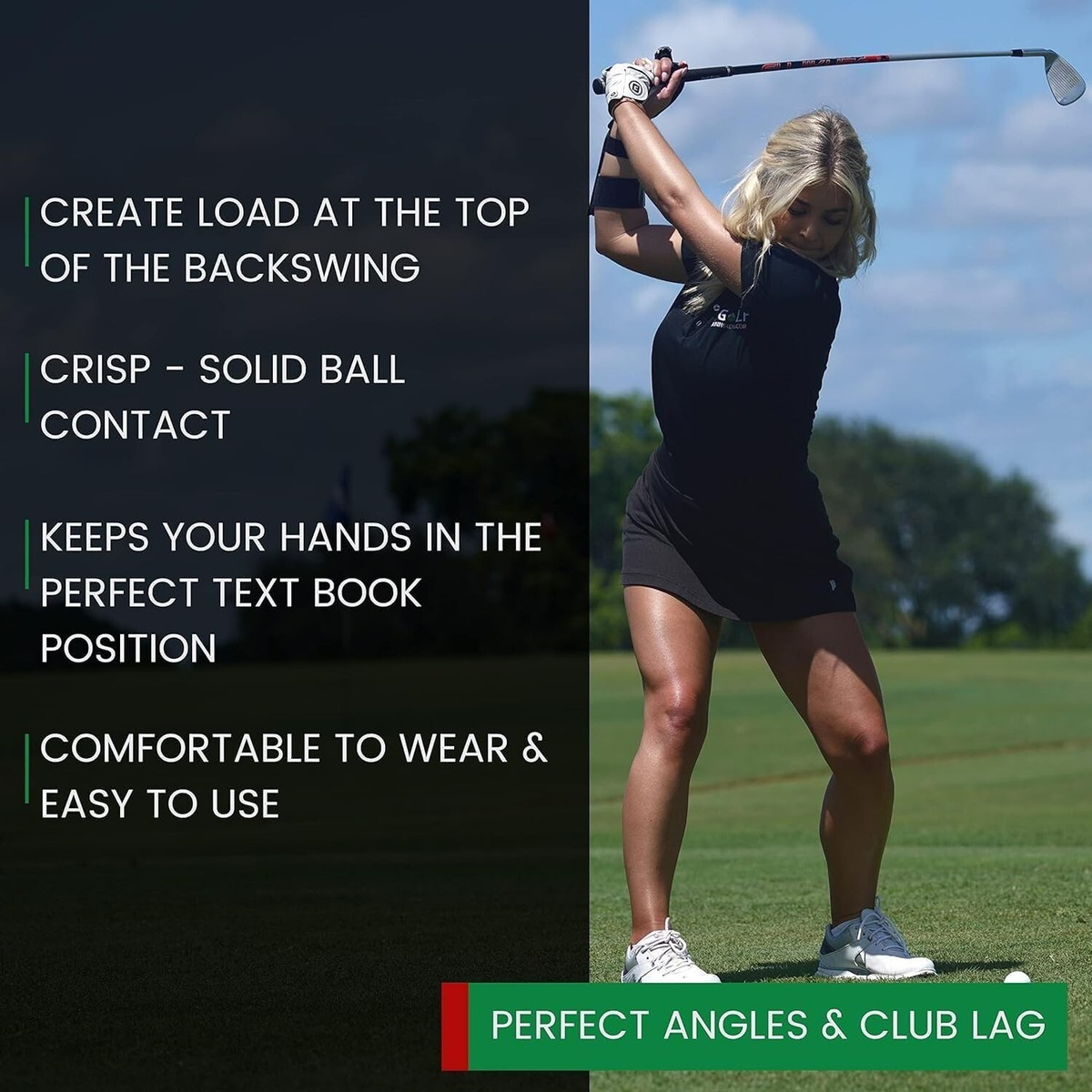 Pure Swing Precision Impact Golf Swing Trainer | Left Handed Wrist