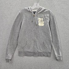 Polo Ralph Lauren Women Hoodie Medium Gray RL Embroidery Full Zip