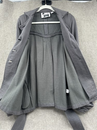 BROW.NY. Soft Coat Sz Large Charcoal Gray French Cuff - Picture 10 of 15
