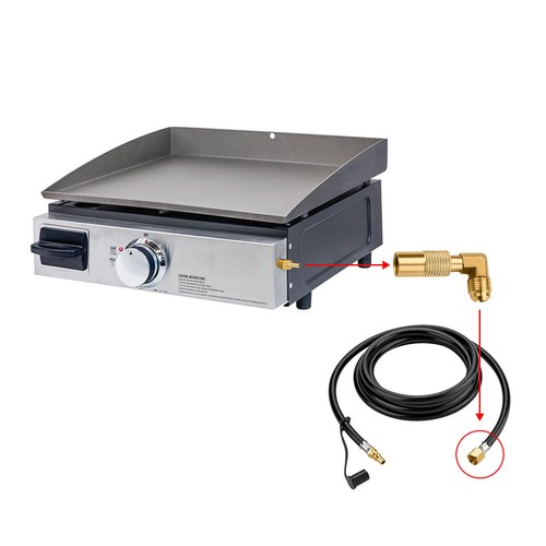 Tubo adattatore splitter propano 2 vie Y 5 piedi, convertitore 1 libbra-20 libbre con valvola di spegnimento - Foto 32 di 32